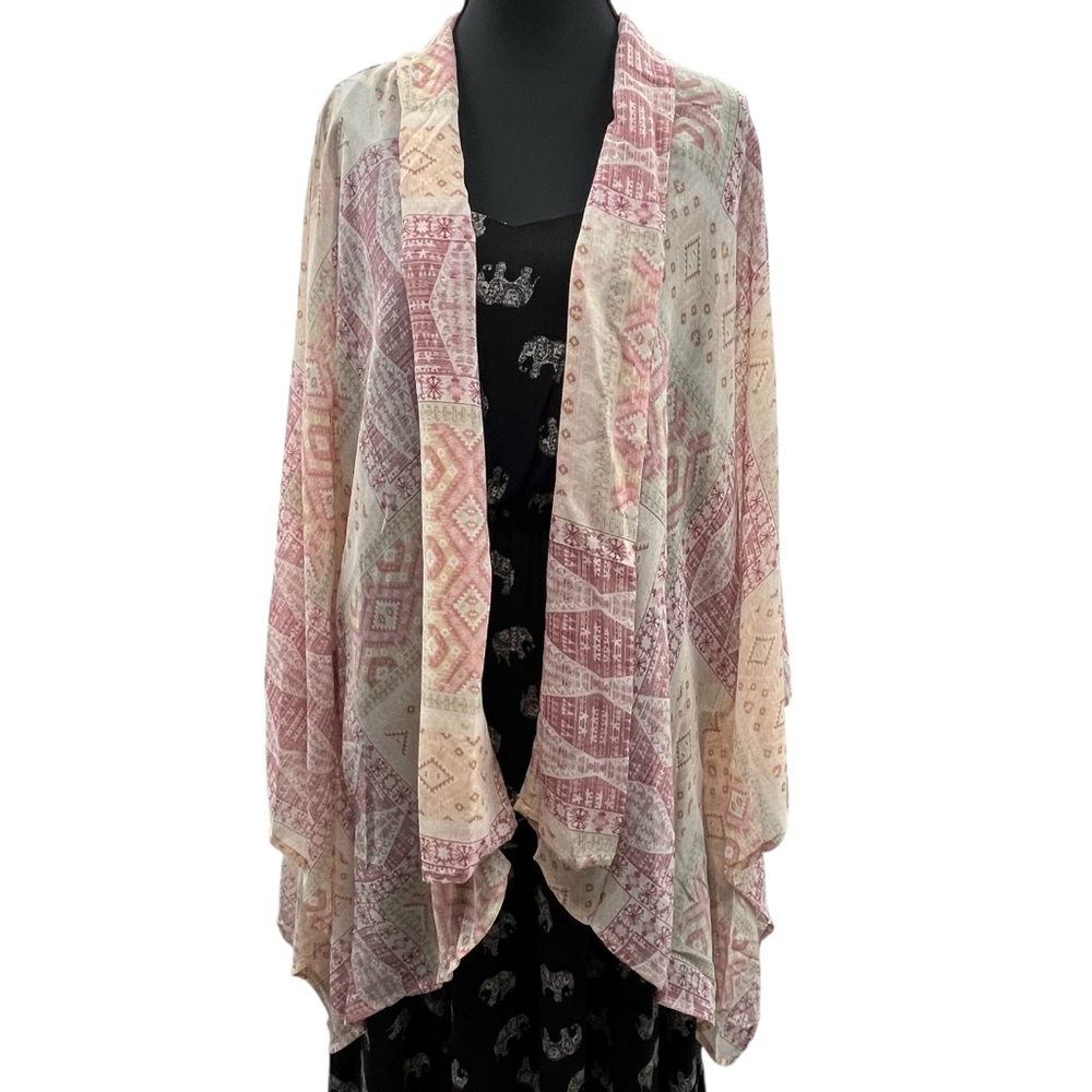 Bohemian Western Tribal Patterned Kimono Cardigan